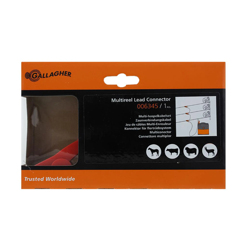 Gallagher Multi-haspelkabelset, complete RVS set met geïsoleerde kabels voor flexibele en betrouwbare stroomdoorvoer in je weideafrastering