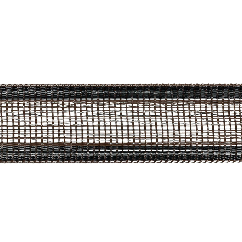 Close‑up van het 40 mm brede Gallagher schriklint met koperdraad en RVS‑draden; veilige slijtvaste geleiding