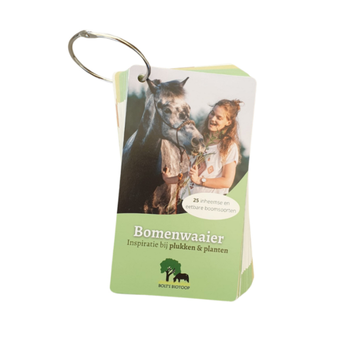Bomenwaaier met 25 inheemse boom- en struiksoorten die eetbaar zijn voor paarden.