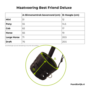 Maattabel van  Het Best Friend Deluxe graasmasker 