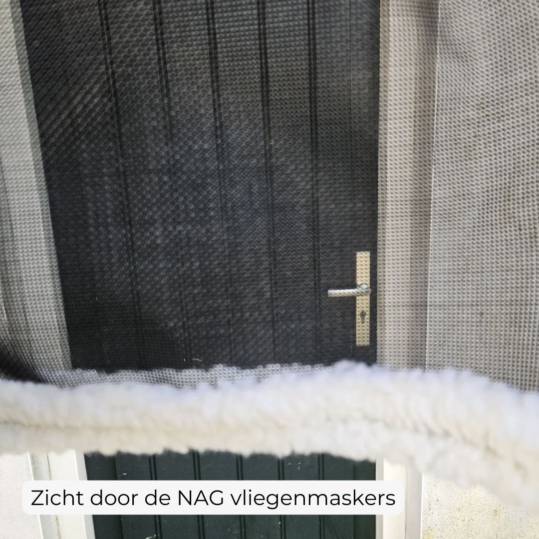 hoe een paard door een NAG vliegenmasker kan zien